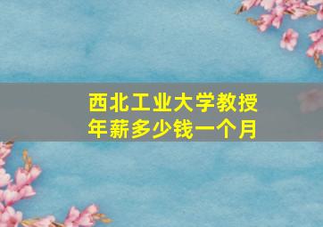 西北工业大学教授年薪多少钱一个月