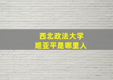 西北政法大学姬亚平是哪里人