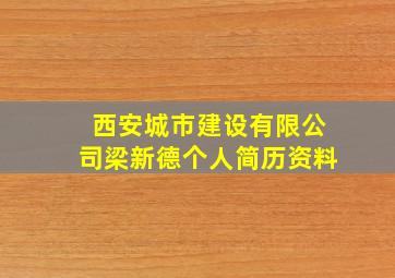 西安城市建设有限公司梁新德个人简历资料