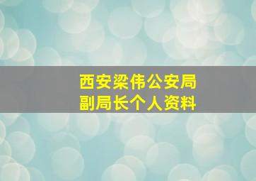 西安梁伟公安局副局长个人资料