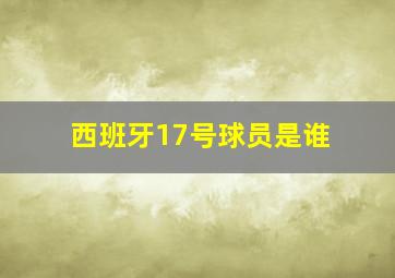 西班牙17号球员是谁