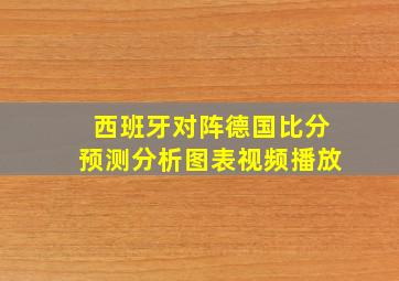 西班牙对阵德国比分预测分析图表视频播放