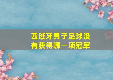 西班牙男子足球没有获得哪一项冠军