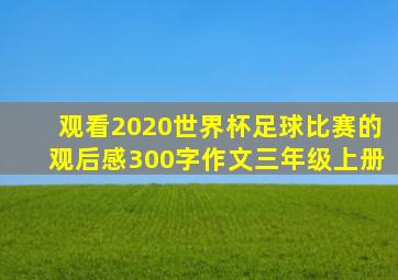 观看2020世界杯足球比赛的观后感300字作文三年级上册