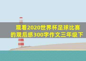 观看2020世界杯足球比赛的观后感300字作文三年级下