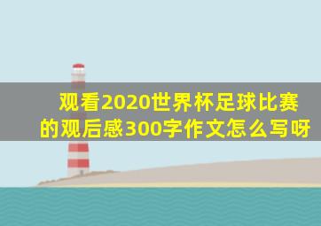 观看2020世界杯足球比赛的观后感300字作文怎么写呀