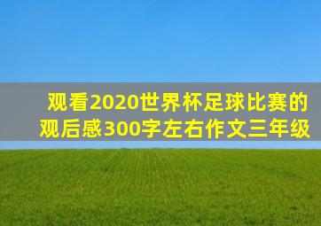 观看2020世界杯足球比赛的观后感300字左右作文三年级