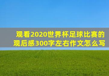 观看2020世界杯足球比赛的观后感300字左右作文怎么写