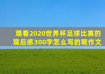 观看2020世界杯足球比赛的观后感300字怎么写的呢作文