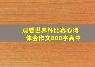 观看世界杯比赛心得体会作文800字高中