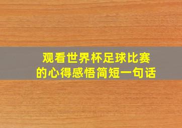 观看世界杯足球比赛的心得感悟简短一句话