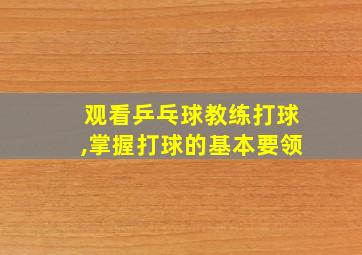 观看乒乓球教练打球,掌握打球的基本要领