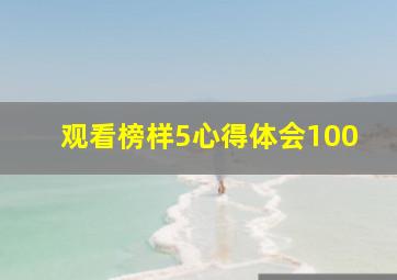 观看榜样5心得体会100