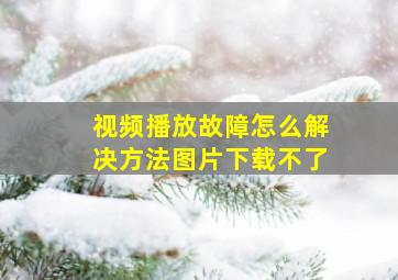 视频播放故障怎么解决方法图片下载不了