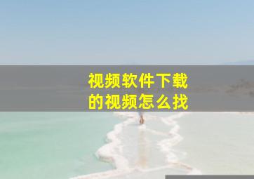 视频软件下载的视频怎么找