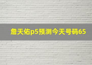 詹天佑p5预测今天号码65