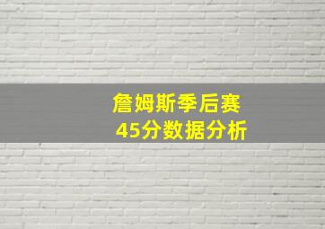 詹姆斯季后赛45分数据分析