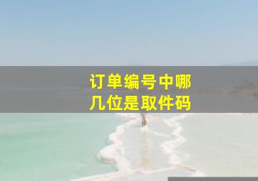 订单编号中哪几位是取件码