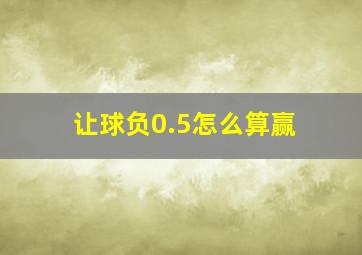 让球负0.5怎么算赢