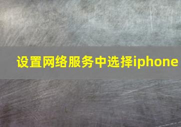 设置网络服务中选择iphone