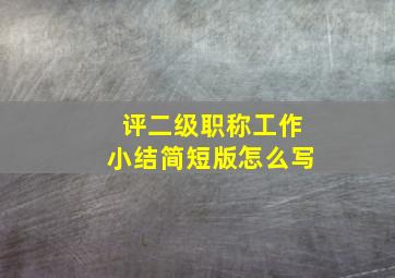 评二级职称工作小结简短版怎么写