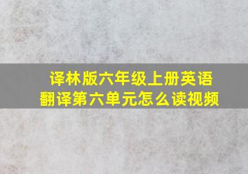 译林版六年级上册英语翻译第六单元怎么读视频