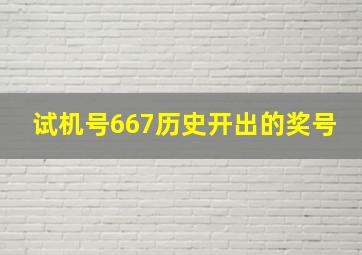 试机号667历史开出的奖号