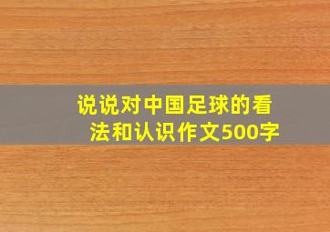 说说对中国足球的看法和认识作文500字