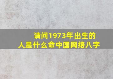 请问1973年出生的人是什么命中国网络八字