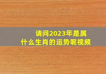 请问2023年是属什么生肖的运势呢视频