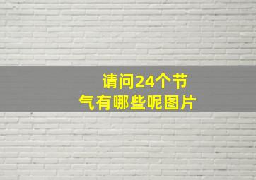 请问24个节气有哪些呢图片