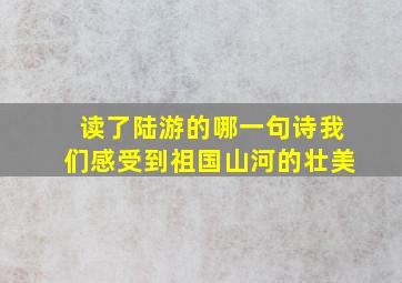 读了陆游的哪一句诗我们感受到祖国山河的壮美