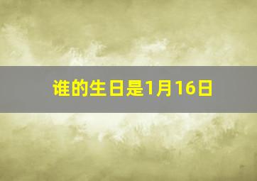 谁的生日是1月16日