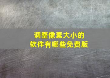 调整像素大小的软件有哪些免费版