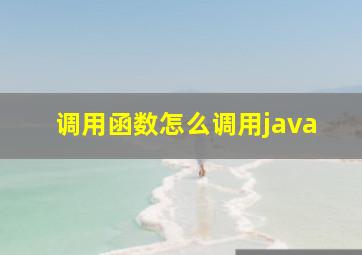 调用函数怎么调用java