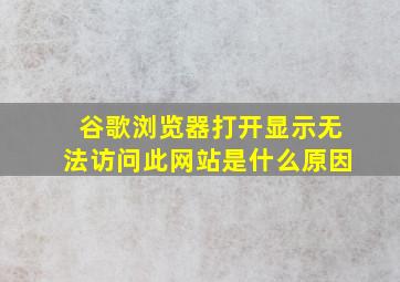 谷歌浏览器打开显示无法访问此网站是什么原因