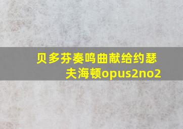 贝多芬奏鸣曲献给约瑟夫海顿opus2no2