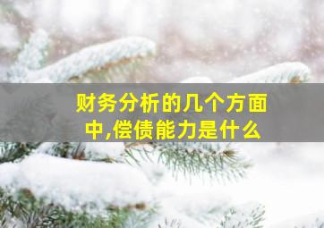 财务分析的几个方面中,偿债能力是什么