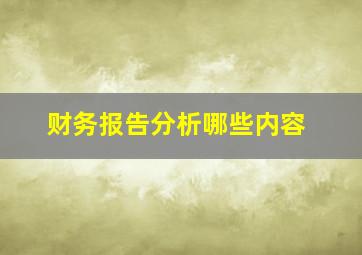 财务报告分析哪些内容