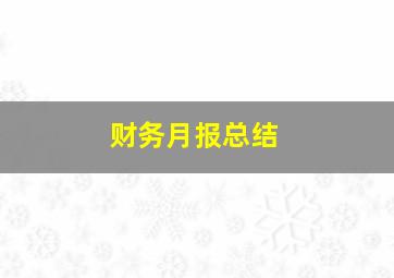 财务月报总结