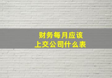 财务每月应该上交公司什么表