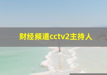 财经频道cctv2主持人