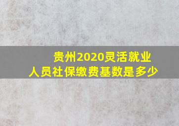 贵州2020灵活就业人员社保缴费基数是多少