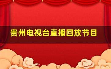 贵州电视台直播回放节目