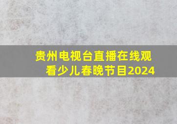 贵州电视台直播在线观看少儿春晚节目2024