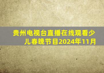 贵州电视台直播在线观看少儿春晚节目2024年11月