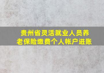 贵州省灵活就业人员养老保险缴费个人帐户进账