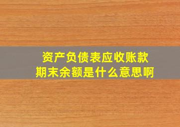 资产负债表应收账款期末余额是什么意思啊