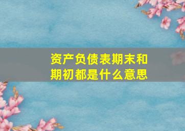 资产负债表期末和期初都是什么意思