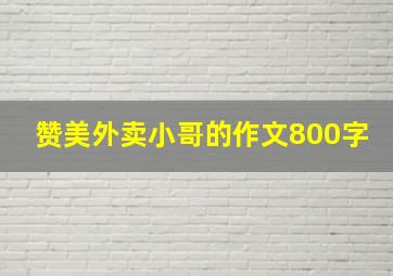 赞美外卖小哥的作文800字